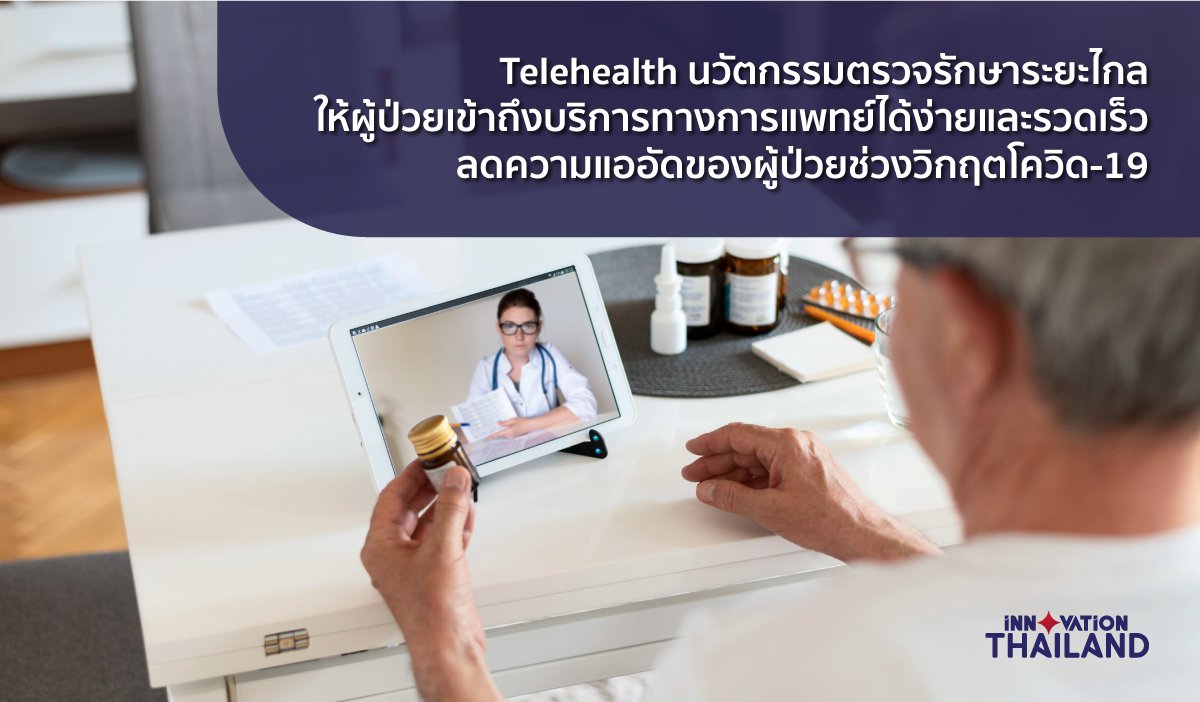 Telehealth นวัตกรรมตรวจรักษาระยะไกล ให้ผู้ป่วยเข้าถึงบริการทางการแพทย์ ได้ง่ายและรวดเร็ว ลดความแออัดของผู้ป่วยช่วงวิกฤตโควิด-19